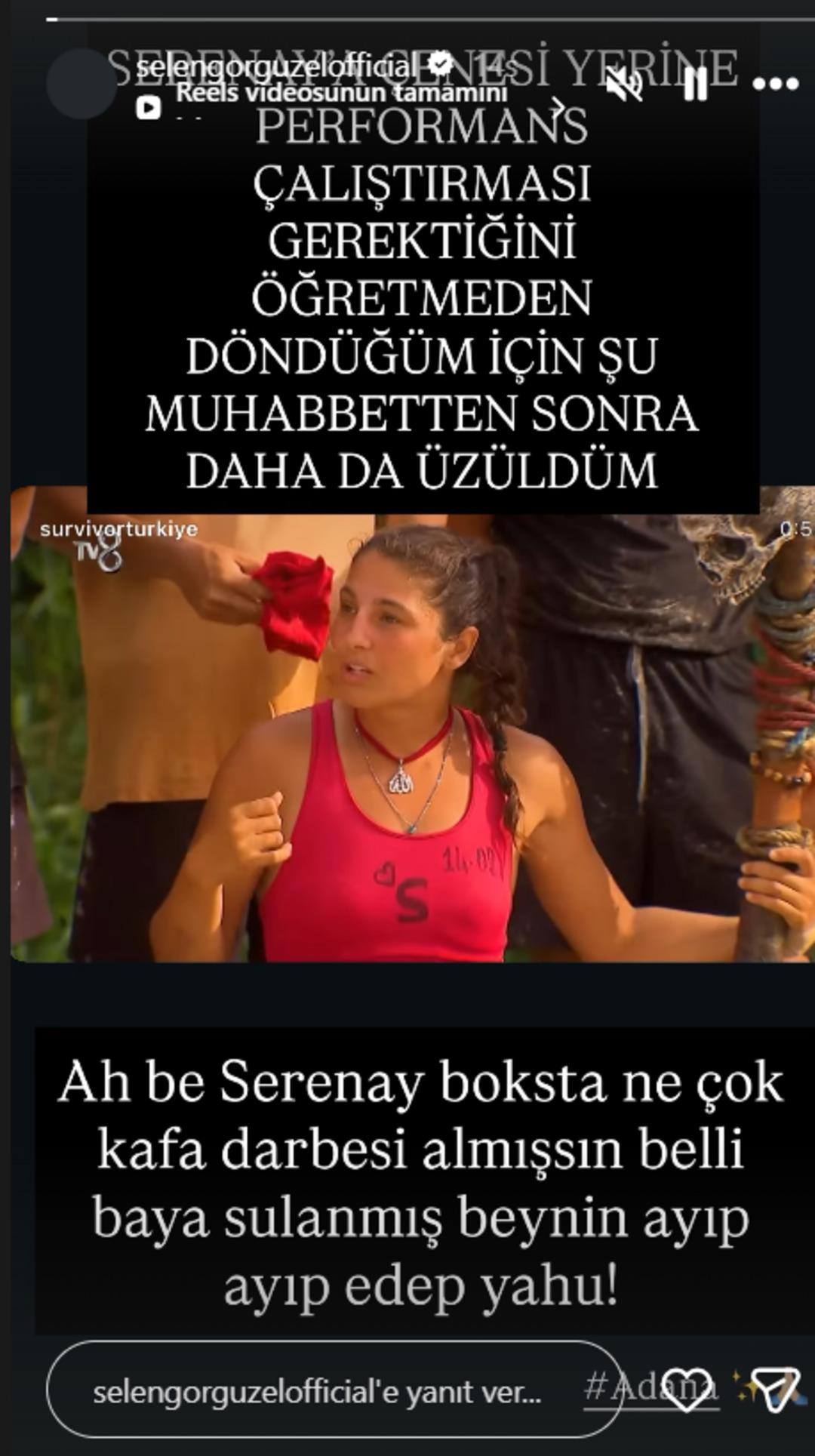 Selen Görgüzel, Seren Ay a sert çıktı: Beynin sulanmış! 1