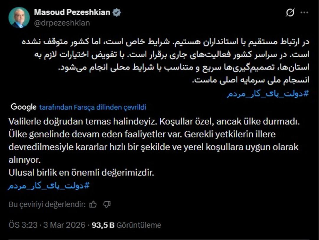 İran dan Yıkılmadık mesajı: "Koşullar özel ancak ülke durmadı" 2