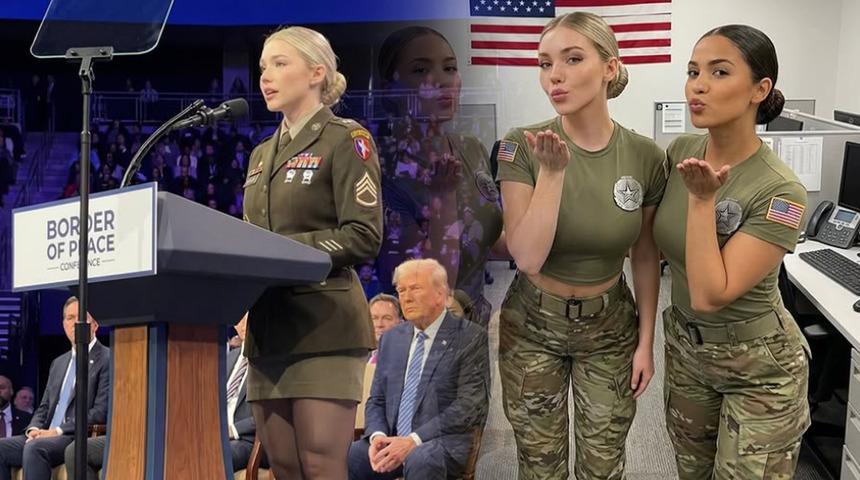 Milyonları kandıran fotoğraflar! ABD'li sarışın komutan sosyal medyada g&uuml;ndem oldu