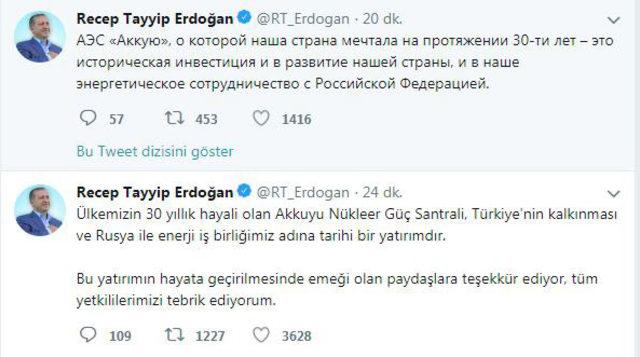 Erdoğan: Rusya ile işbirliğimizi artırmakta kararlıyız