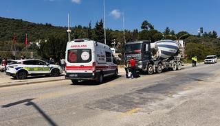 Bodrum'da beton mikserinin &ccedil;arptığı yaya &ouml;ld&uuml;