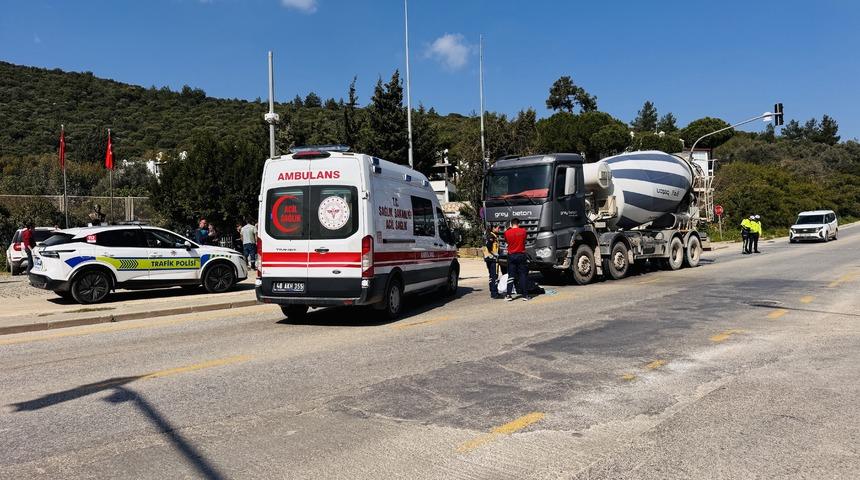 Bodrum'da beton mikserinin &ccedil;arptığı yaya &ouml;ld&uuml;