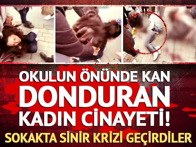 Sokak ortasında vahşet: Fatih'te okulun &ouml;n&uuml;nde kadın cinayeti! 