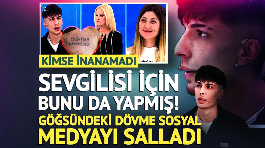 Sevgilisi i&ccedil;in bunu da yapmış! G&ouml;ğs&uuml;ndeki d&ouml;vmeye kimse inanamadı