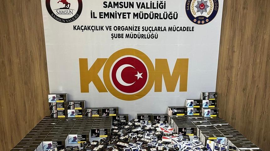Samsun'da 22 bin makaron ele ge&ccedil;irilen operasyonda 4 ş&uuml;pheli g&ouml;zaltına alındı