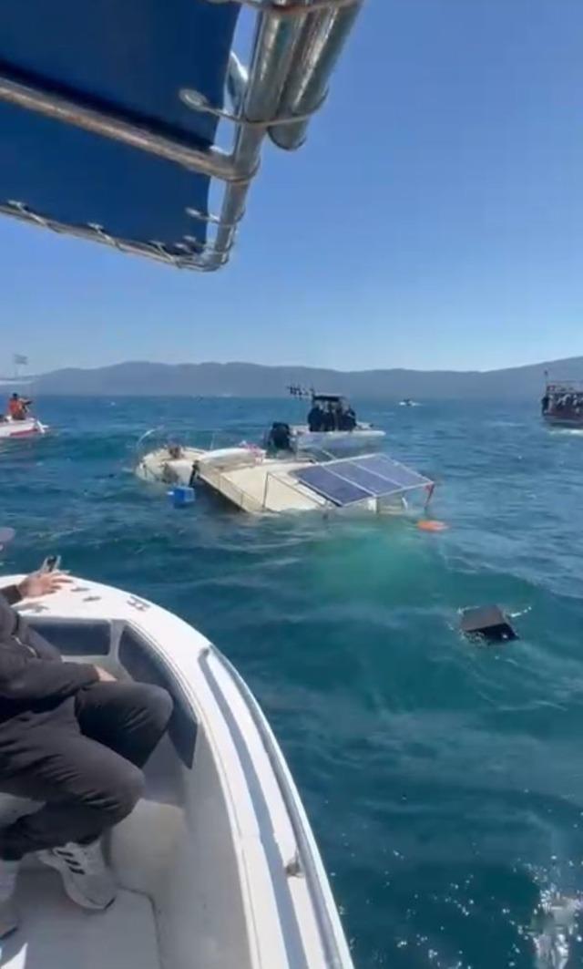 G&uuml;ll&uuml;k K&ouml;rfezi&rsquo;nde amat&ouml;r balık&ccedil;ı teknesi battı 1