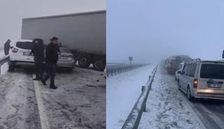 Siverek-Diyarbakır karayolunda zincirleme kaza: Trafiğe kapandı