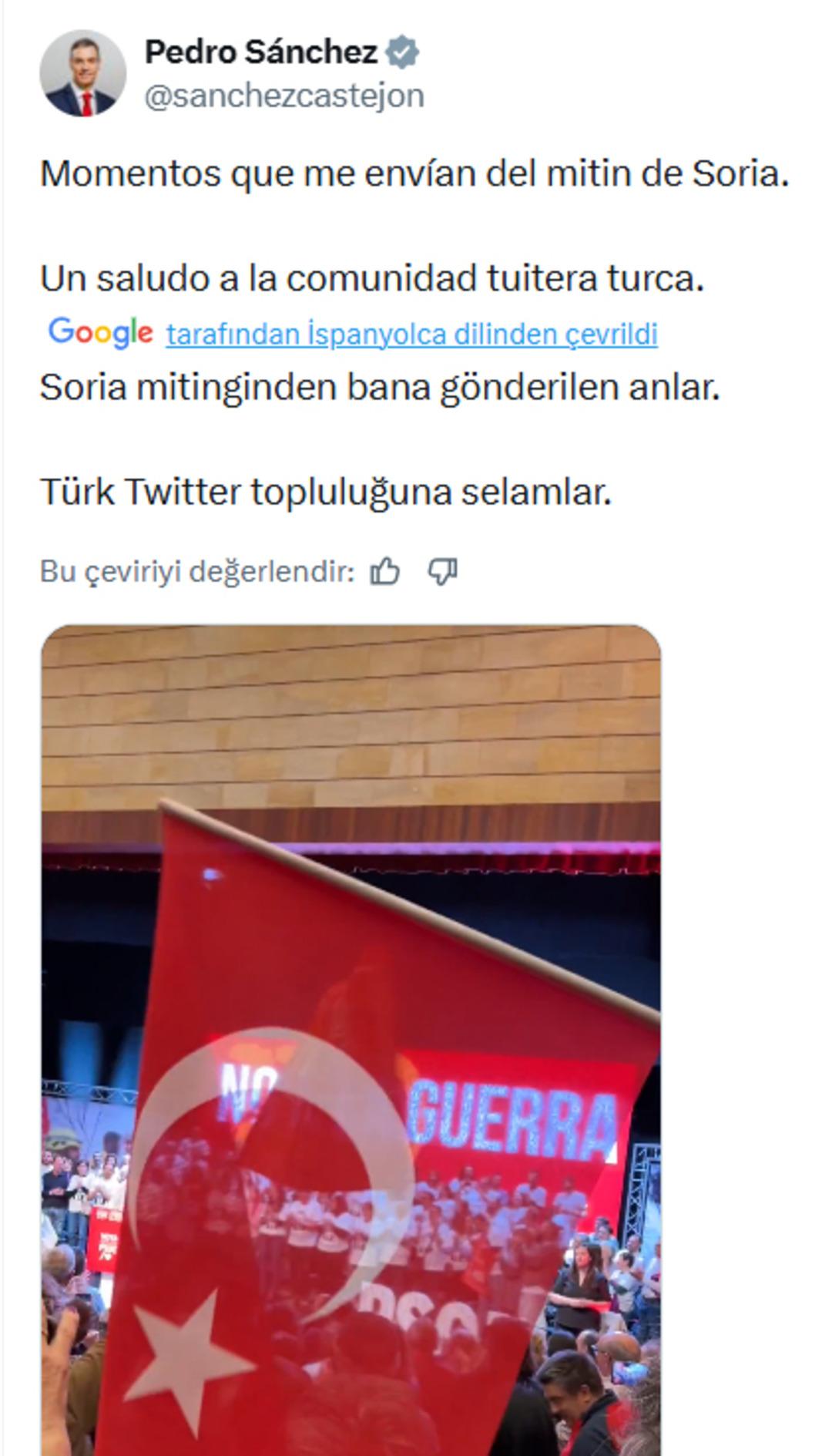 İspanya Başbakanı Pedro Sanchez den T&uuml;rk bayraklı paylaşım: Sosyal medyada yer yerinden oynadı 3