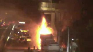 Tuzla'da TIR alev alev yandı