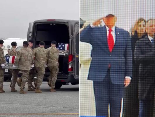 Trump, ABD askerlerinin tabutlarını b&ouml;yle karşıladı