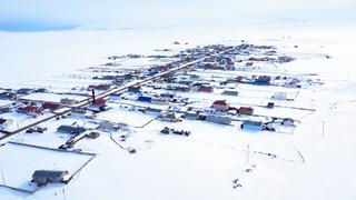 Kars'ta karla beyaza bürünen köyler dronla görüntülendi