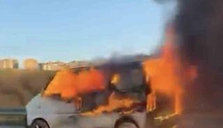 Bursa&rsquo;da hafif ticari ara&ccedil; alev aldı