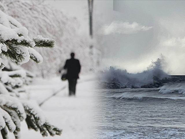 Bir tarafta kar diğer tarafta fırtına... Soğuk hava geri g&ouml;nd&uuml;