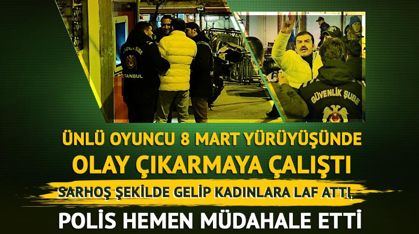 &Uuml;nl&uuml; oyuncu 8 Mart y&uuml;r&uuml;y&uuml;ş&uuml;nde olay &ccedil;ıkardı! Tepki &ccedil;eken g&ouml;r&uuml;nt&uuml;ler