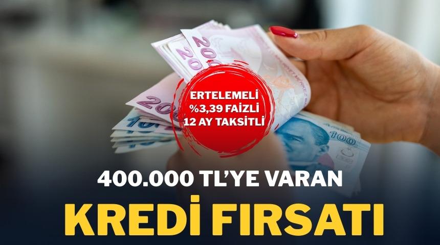 Ertelemeli, d&uuml;ş&uuml;k faizli, taksitli kredi fırsatı!