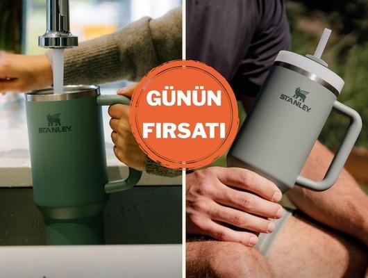 Yanan arabadan sağ &ccedil;ıkan Stanley Quencher termos indirimde!