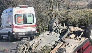 Takla atan ara&ccedil; s&uuml;r&uuml;c&uuml;s&uuml; hafif yaralandı