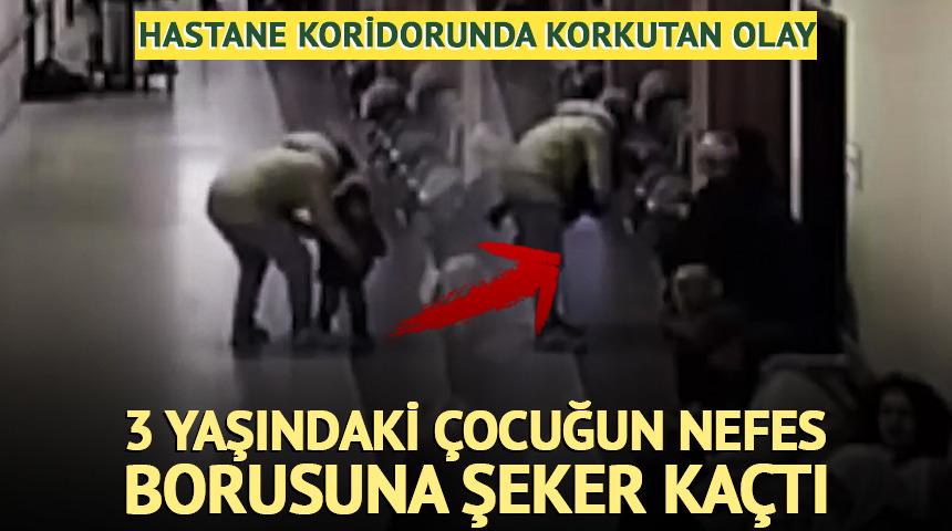 Boğazına şeker ka&ccedil;an 3 yaşındaki &ccedil;ocuk b&ouml;yle kurtarıldı!