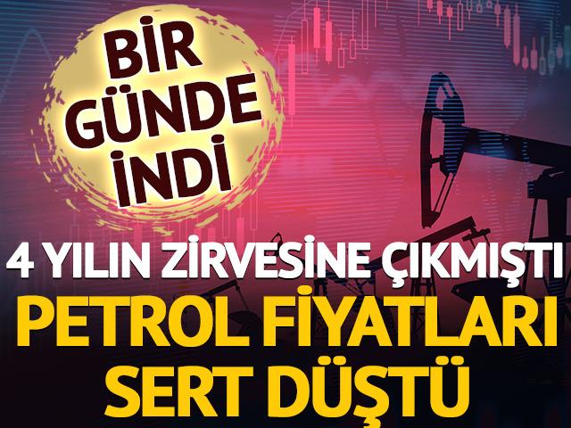 Petrol fiyatları sert d&uuml;şt&uuml;: 4 yılın zirvesine &ccedil;ıkmıştı, bir g&uuml;nde indi