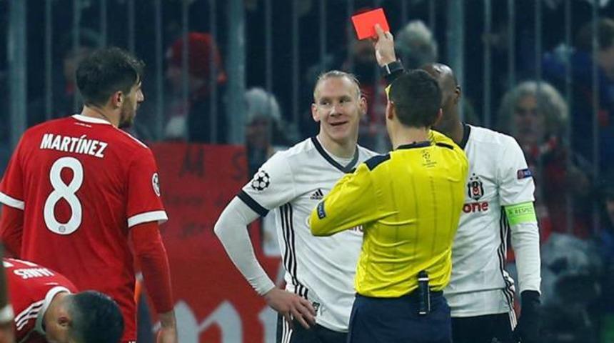 Beşiktaş'ta b&uuml;y&uuml;k şok! Vida, Bayern M&uuml;nih ma&ccedil;ında kırmızı kart g&ouml;rd&uuml;