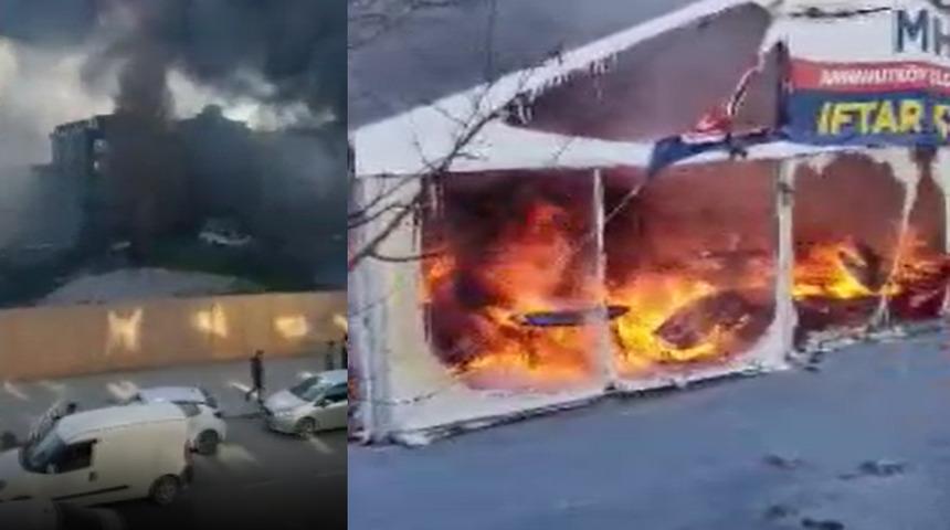 Arnavutk&ouml;y'de iftar &ccedil;adırında yangın