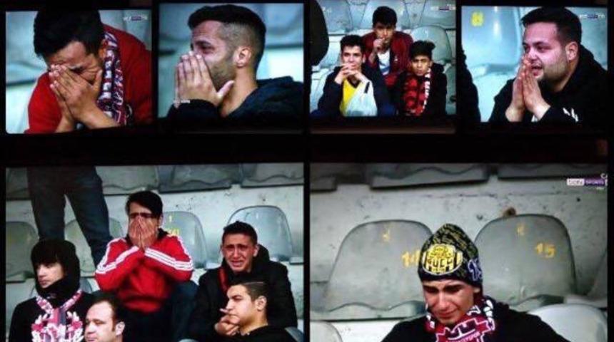 Gaziantepspor taraftarları h&uuml;ng&uuml;r h&uuml;ng&uuml;r ağladı!