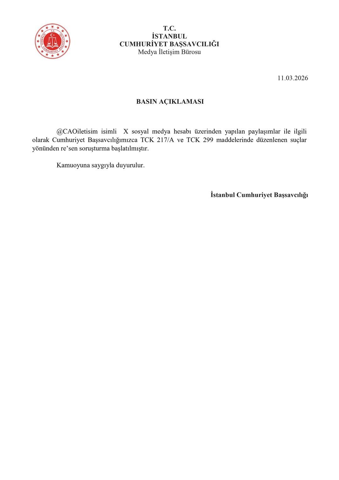 Ekrem İmamoğlu nun Cumhurbaşkanlığı Aday Ofisi hesabı hakkında soruşturma 2