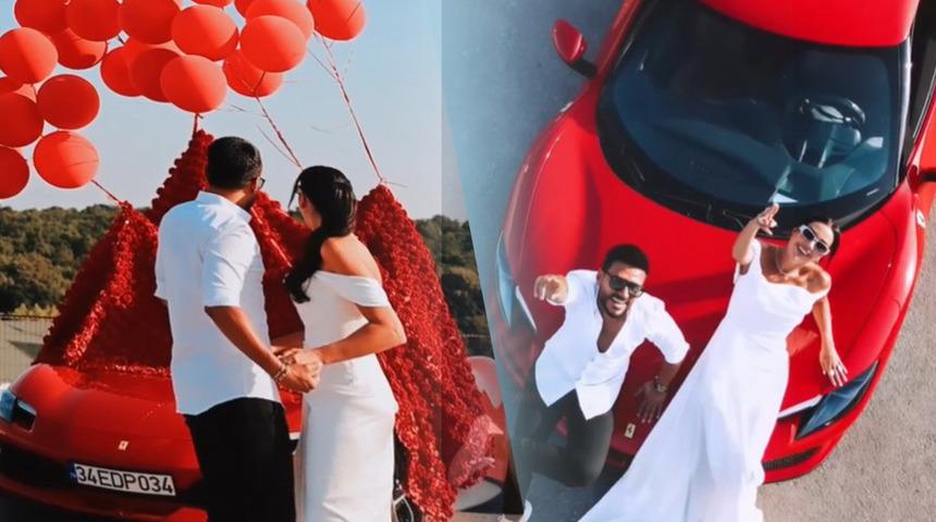 Dilan Polat ve Engin Polat'ın meşhur Ferrari'si satışa &ccedil;ıktı! İlan yayıldı! İşte istenen rakam... 