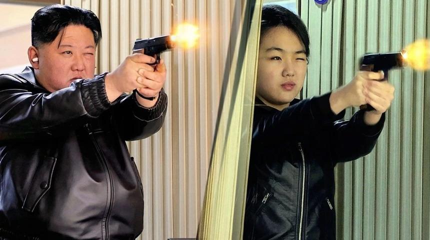 Herkes yapay zeka sandı ama değil! D&uuml;nya Kim Jong-Un ve k&uuml;&ccedil;&uuml;k kızının atış talimini konuşuyor