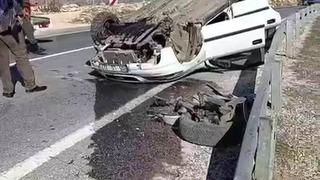 Takla atan araçtan burnu bile kanamadan kurtuldu