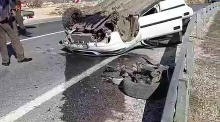 Takla atan ara&ccedil;tan burnu bile kanamadan kurtuldu