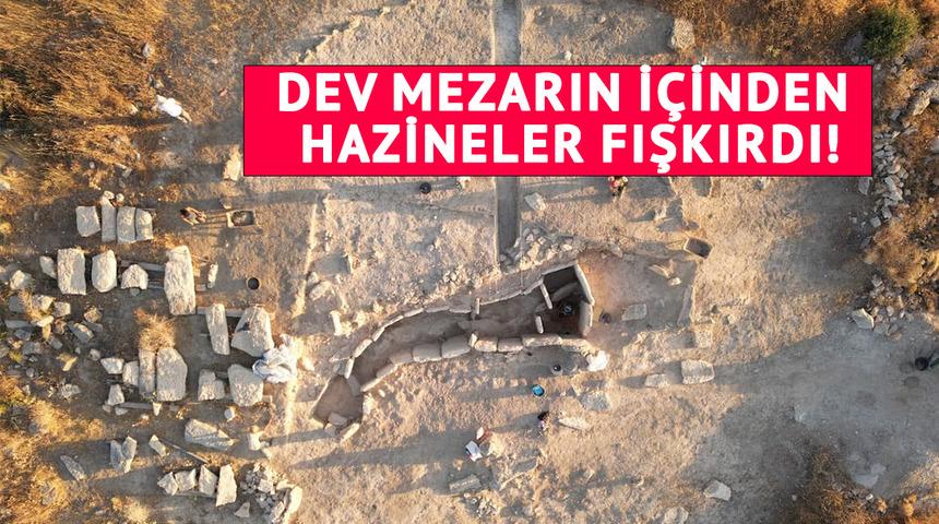 Arkeologlar şaşkına d&ouml;nd&uuml;! 5 bin yıllık dev mezarın i&ccedil;inden hazineler fışkırdı