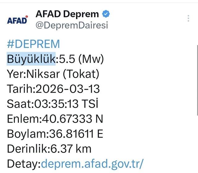 Tokat&rsquo;taki 5.5&rsquo;lik deprem Samsun&rsquo;da da hissedildi 1