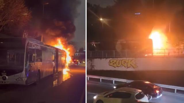 Beşiktaş’ta metrobüs alev alev yandı: 60 yolcu tahliye edildi!