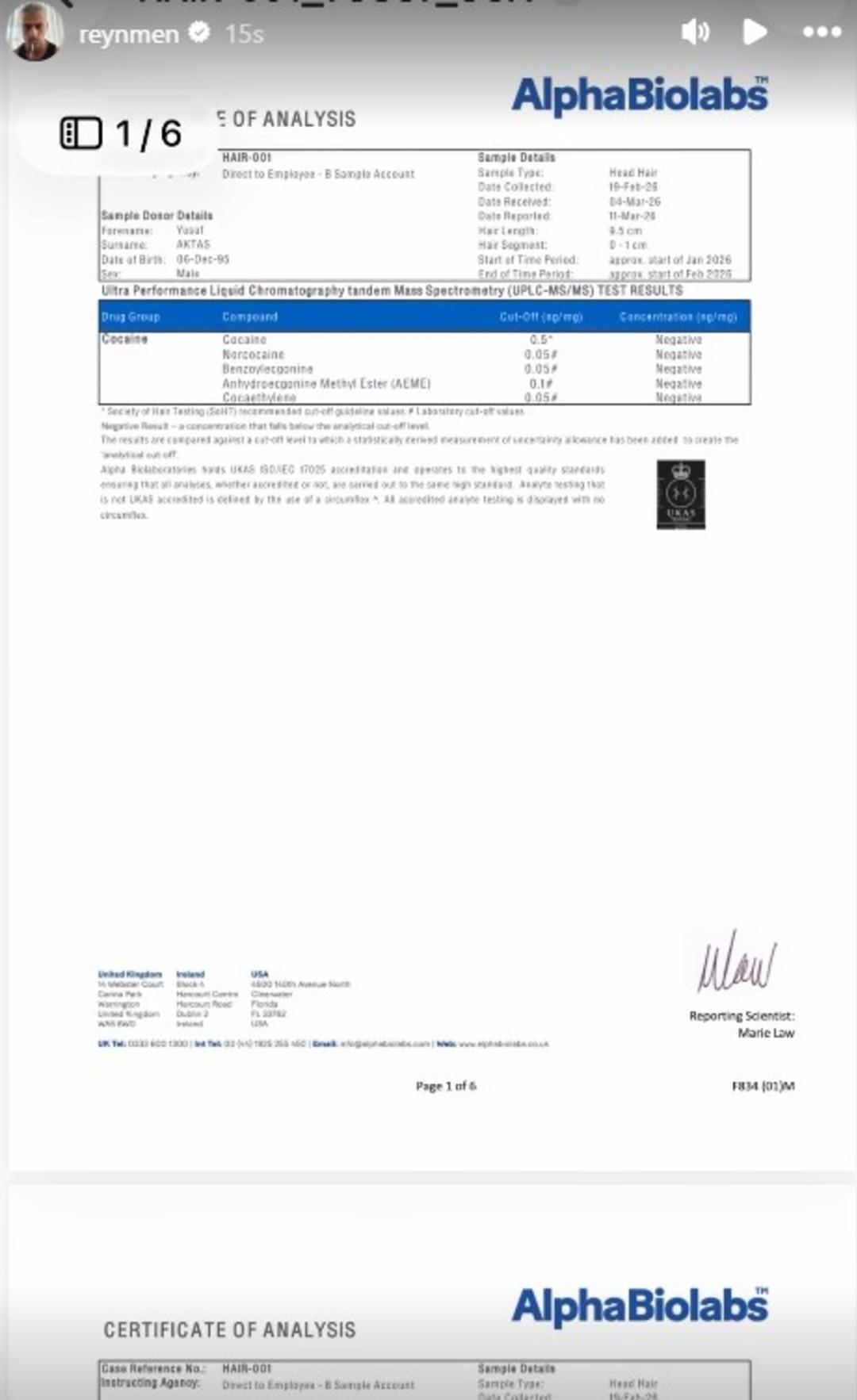 Yeniden test yaptırdı! Reynmen in uyuşturucu testi sonucu &ccedil;ıktı 2