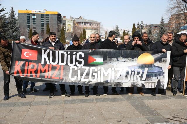 Erzurum daki STK ler Gazze ye destek i&ccedil;in toplandı 5