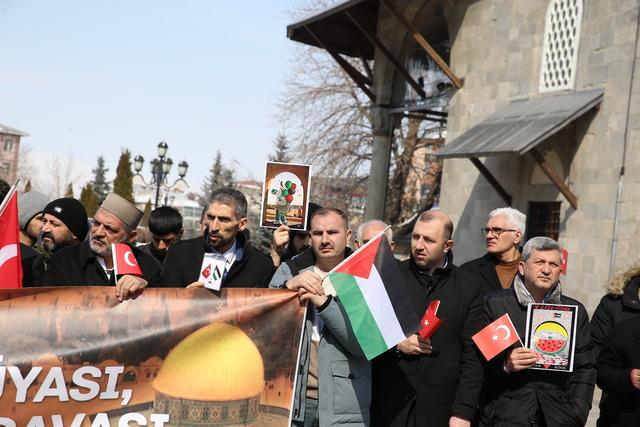 Erzurum daki STK ler Gazze ye destek i&ccedil;in toplandı 4