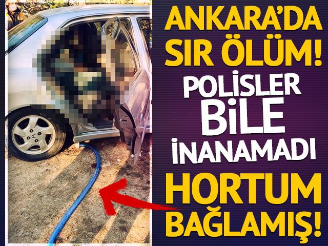 Ankara&rsquo;da park halindeki ara&ccedil;ta sır &ouml;l&uuml;m! Şoke eden detay: Egzoza hortum bağlamış!