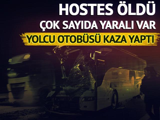 Ankara'da yolcu otob&uuml;s&uuml; kaza yaptı! Hostes &ouml;ld&uuml;, yaralılar var