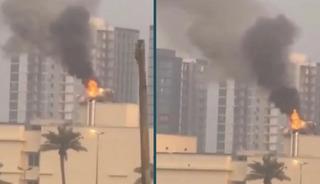 Irak&rsquo;taki ABD B&uuml;y&uuml;kel&ccedil;iliği&rsquo;ne f&uuml;ze atıldı! Alevler y&uuml;kseldi