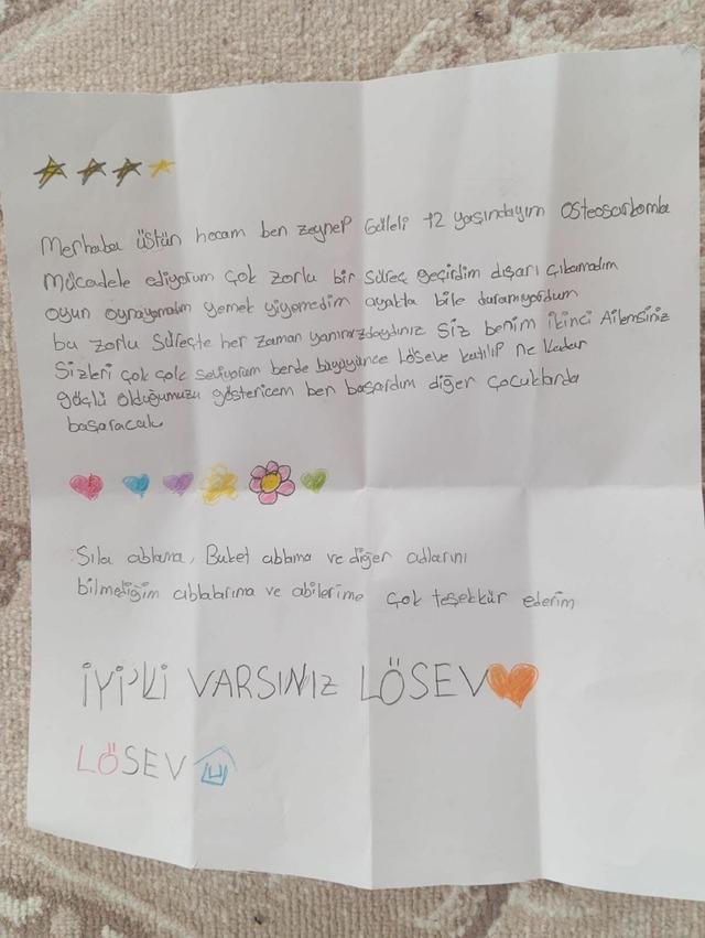 Kanseri yenen Zeynep ten hastalara  umut  mektubu 9