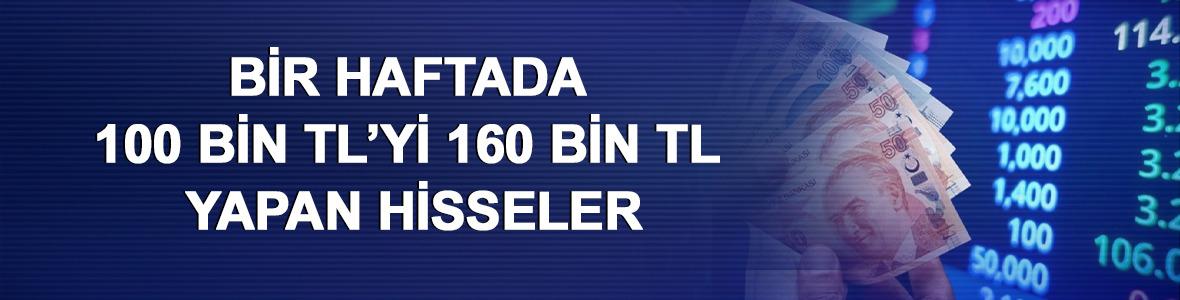 Bir Haftada 100 Bin TL&rsquo;yi 160 Bin TL Yapan Hisseler