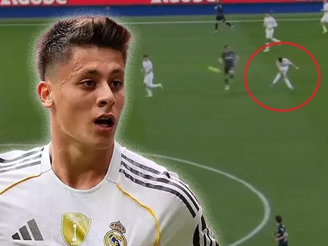 Arda G&uuml;ler y&uuml;zyılın gol&uuml;n&uuml; attı! Orta sahanın bile gerisinden rakip kaleye roket yolladı