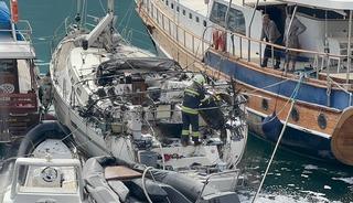 Fethiye'de teknede &ccedil;ıkan yangın s&ouml;nd&uuml;r&uuml;ld&uuml;