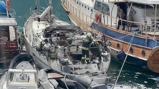 Fethiye'de teknede çıkan yangın söndürüldü