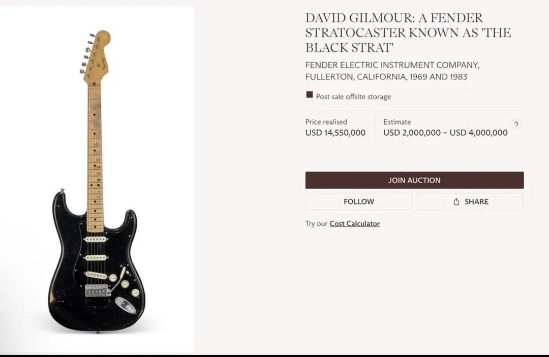 Gizemli alıcı rekor kırdı: David Gilmour’un Black Strat’ı tarihin en pahalı gitarı oldu 2