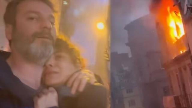 Umut Özkan yangından son anda kurtuldu! Korku dolu anlar