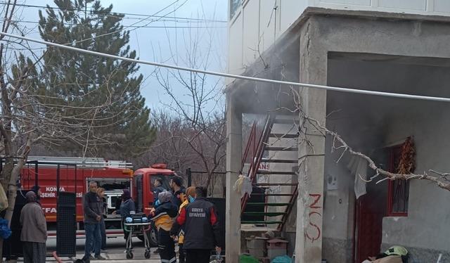 Konya&rsquo;da iki katlı evde yangın: 1 &ouml;l&uuml;, 1 yaralı 2