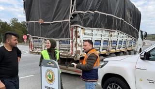 Tavşanlı'da orman emvali y&uuml;kl&uuml; ara&ccedil;lar denetlendi