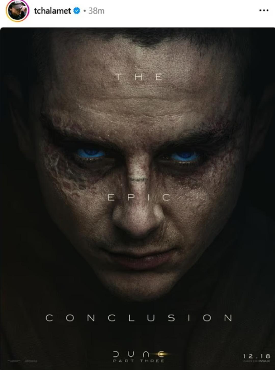 Timothee Chalamet Oscar’ı kaybetti! “Dune 3” paylaşımı 1